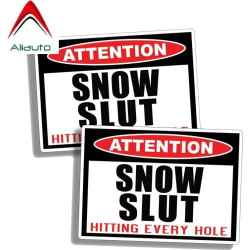 Aliauto 2 X Funny Car Stickers Warning Snow Slut Decal Accessories PVC Reflecitve for Mercedes Honda Toyota Volkswagen,12cm*9cm