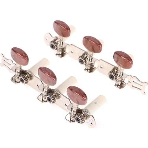 Open 3 row classical acoustic guitar agate head plastic column pegs metal pegs accessories