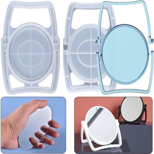 Oval Makeup Mirror Epoxy Resin Mold Desktop Vanity Mirror Silicone Mould DIY Crafts Home Decorations Ornaments Tools