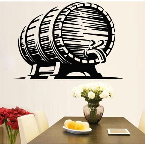 Beer Barrel Hops Wall Stickers Craft Pub Bar Vinyl Resturant Self-adhesive Wall Decals Brewhouse Modern Home Decoration Y809