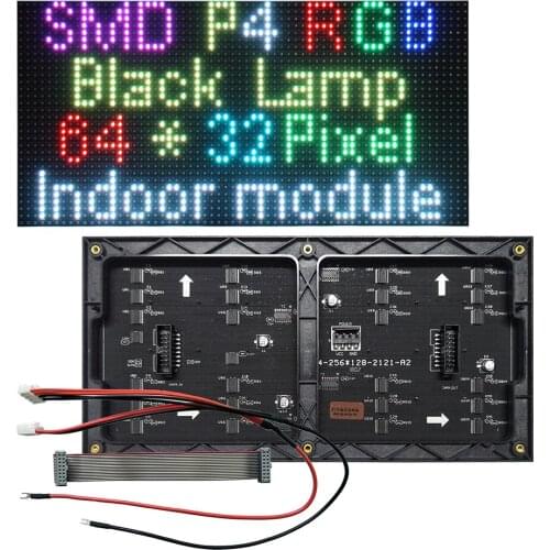 Indoor P4 Full Color LED Displays Module, SMD RGB LED Panel, 256mm*128mm,HUB75,1/16Scan,LED Video Wall Panel