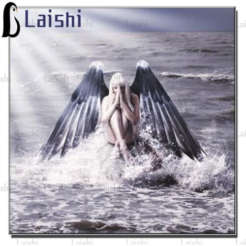 Full round diamond embroidery Angel on the sea reef diamond painting square by hand 3d gift picture rhinestones room decoration