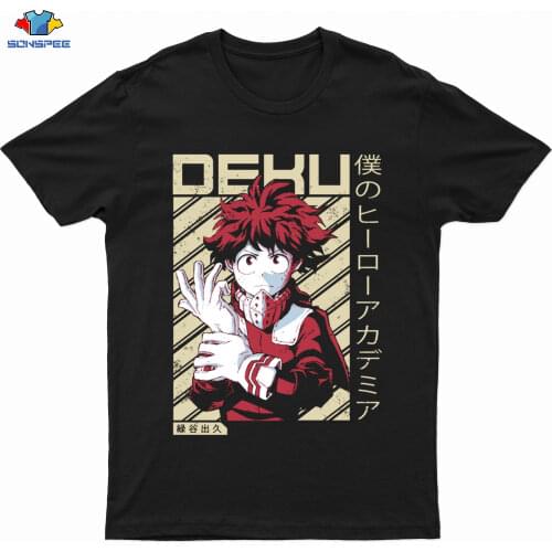 SONSPEE My Hero Academia Cotton T-Shirt New Men Harajuku Anime Graphic Tees Cool Print Summer Women Plus Size Short Sleeve Tops