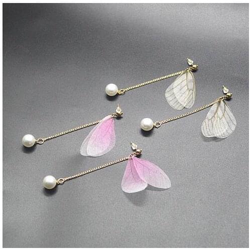 Temperament Joker Long Tassels Wings Drop Earrings for Women Girls Prom Party Jewelry Elegant Butterfly Wings Earrings wholesale