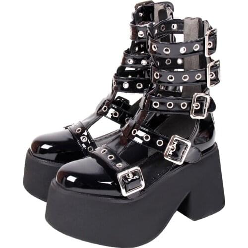 Angelic imprint woman lolita cosplay punk shoes lady high heels pumps girl princess summer dress Trifle Sandals 6029 10cm PL