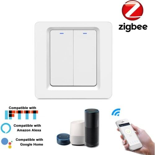 Zigbee Smart Light Switch Push Button Remote Control Wall Switch Voice Control For Alexa Google Home for Smart Life/Tuya APP