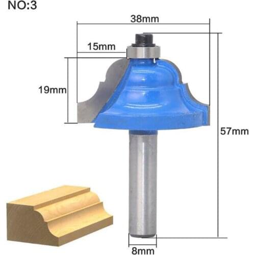 High Quality 1pcs 8mm Shank Convex Mill Cove Bearing woodl Router Bit Cutter Wood Working Tools Wholesale Price