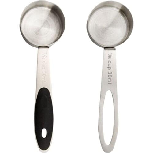 Stainless Steel Coffee Measuring Scoop Spoon Ground Beans Milk Powder Measuring Kitchen Supplies