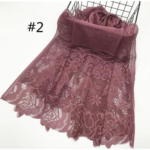 Women scarf/scarves Muslim hijabs lace shawls bandana Hi-Q New fashion solid plain foulard femme wraps 10pcs fast shipping