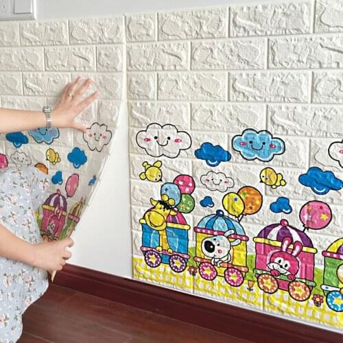 1/10pcs 3D Brick Wall Stickers DIY for Kids Room Decor Wallpaper for Living Room Bedroom Decor Self adhesive Wall Paper 70*77cm