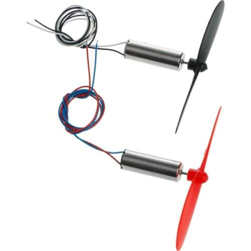1 Pair DC 3.7V 720 Mini Model Helicopter Coreless Motor Propeller Great Torque 85DA