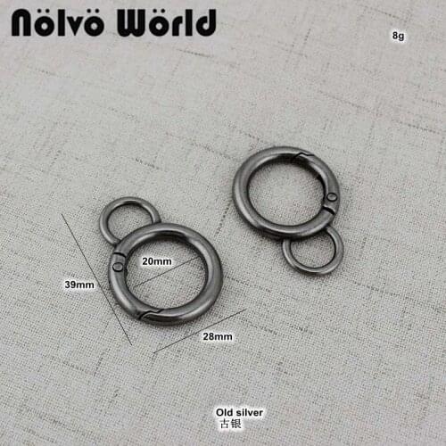 10-50-100pcs old silver 8 shaped Spring Gate Ring,Key Fob hardware Hang Decorations Hardware