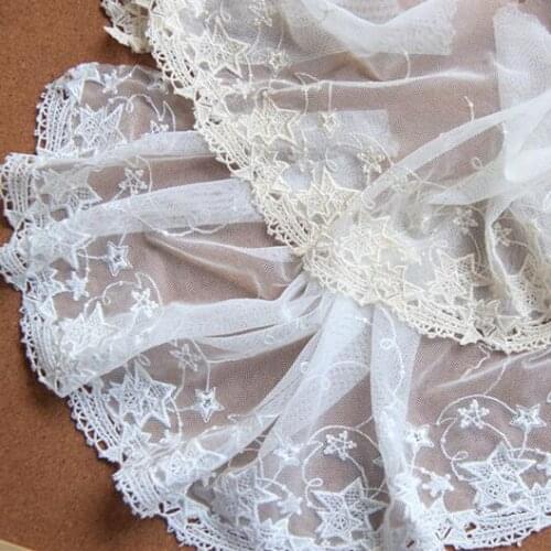 2yard/lot Good Quality 3Color Available Embroidery Wedding Lace Trim Bridal Clothes X024