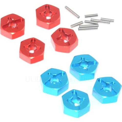 4pcs Aluminum Wheel Hex Drive Hub Adaptor fits for 1:14 Wltoys 144001 124018 124019 RC Car