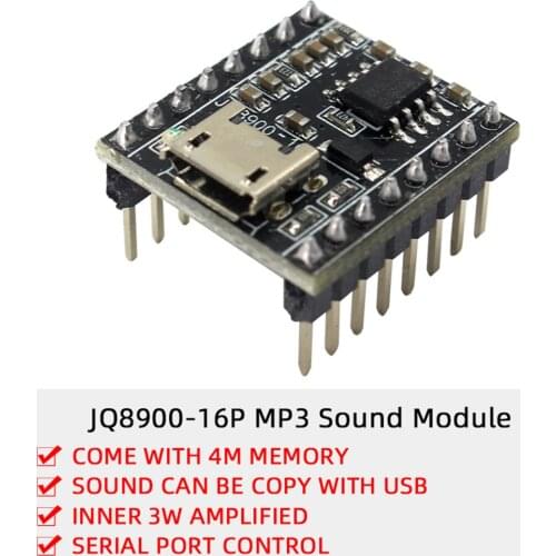5pcs/lot jq8900-16p Micro Usb Download Flash Vioce/Sound/Speech Module