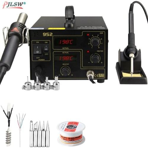 952 270W High Quality 2 in1 rework station desoldering station SMD thermostatic soldering station hot air gun welding tools sets