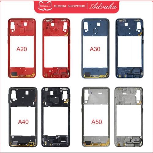 Advaka Middle Frame Bezel Middle Plate Cover Replacement Parts For Samsung Galaxy A20 A30 A40/A210 A50 Mid Housing case Cover