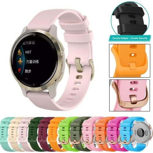 18mm 20mm 22mm Band For Garmin Venu /2/2S/SQ silicone bracelet For vivomove HR/S40/3 3t strap Quick install Smart Accessories