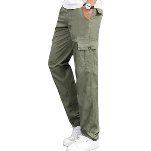 Spring Autumn Mens Casual Pants Big Size New Arrival Overalls Loose Cargo Pants Man Bottoms Trousers