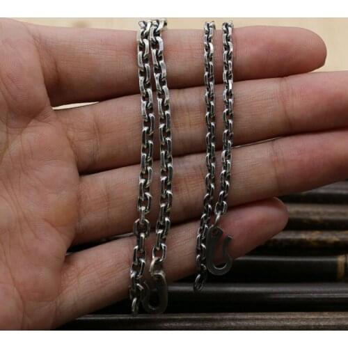 Takayama Skull Necklace Handmade S925 Sterling Silver Angle Chain Halley Style Sweater Chain Retro Thai Silver Men And Women