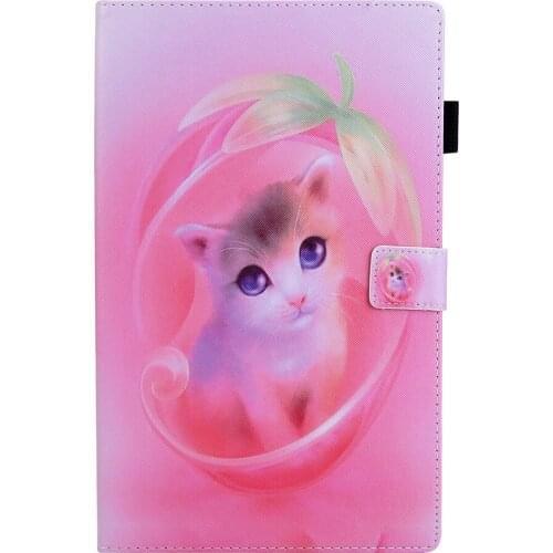 Stand Case For Samsung Galaxy Tab A 8.0" 2019 SM-P200 SM-P205 8 inch Funda PU Leather Tablet Fashion Cartoon Cover Shell