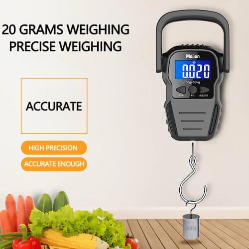 50Kg /10g Digital Crane Scale Hand Held Fishing Hanging Scale Electronic Scale LED Display Portable Luggage Scale bascula cocina