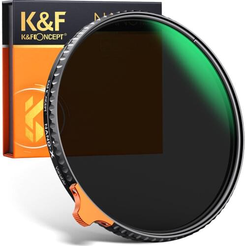 K&F Concept HD ND2 To ND400 Camera Lens Filter with Orange Putter Filter Fader Easy to Variable Adjustable Neutral Density 49mm