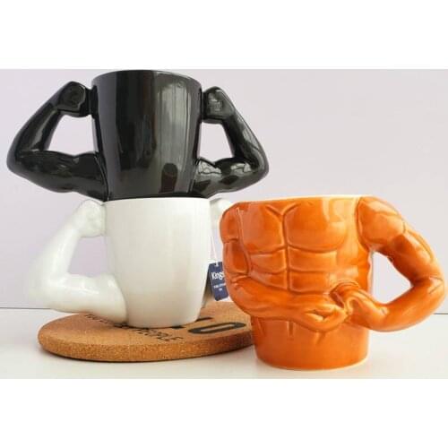 Creative Colorful Super Muscle Ceramics Mugs coffee mug Milk Tea office Cups Drinkware the Best birthday Gift for Friends