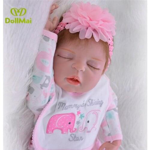Bebes reborn girl doll 23" full body silicone dolls reborn lifelike real sleeping baby dolls children gift toys reborn bonecas