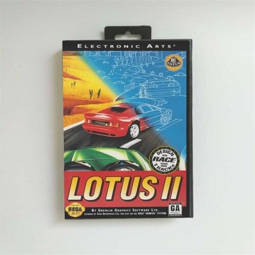 Lotus II 2 - USA Cover With Retail Box 16 Bit MD Game Card for Sega Megadrive Genesis Video Game Console