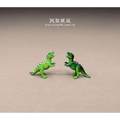Jurassic Dinosaur Small Animals Model Ornament Mini Green Carnosaurus Fairy Garden Miniatures Decor Action Figure Figurines Toys