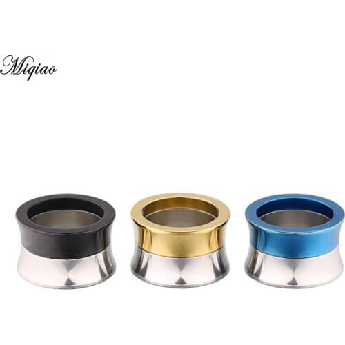 Miqiao 2pcs Human Body Puncture Hypoallergenic Jewelry Korean Stainless Steel Two-color Splicing Wheel Ear Expansion