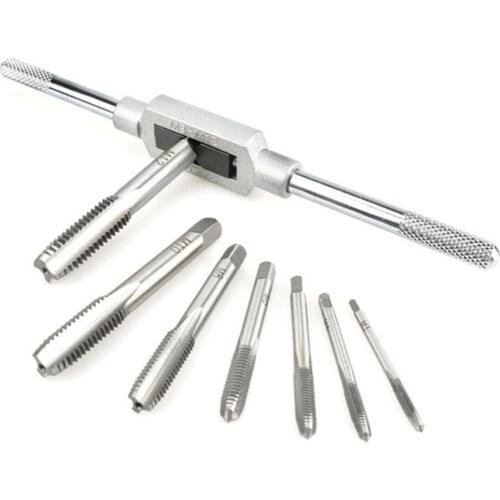 8 in 1 Tap Tool Set Thread Metric Machine Hand Screw Thread Plug Taps Set DIY Hand Tool Kit