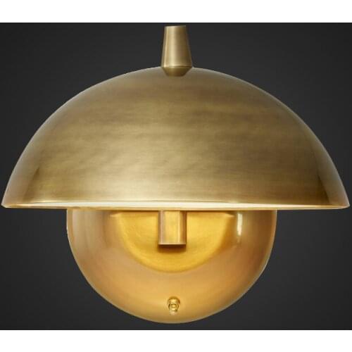 All copper modern minimalist retro personality creative designer wall lamp American bedroom mirror front wall lamp