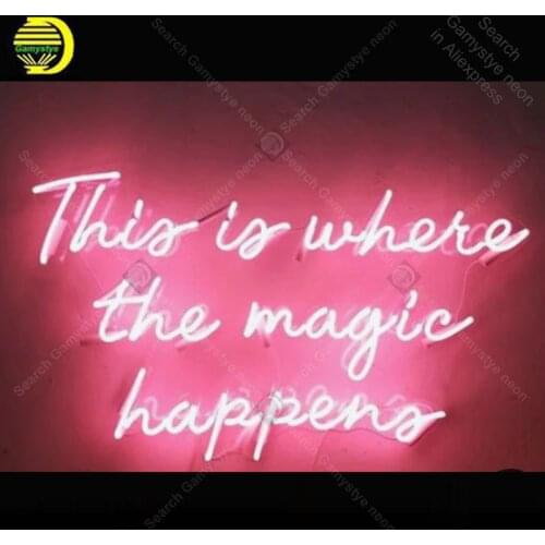 Neon sign For this is where the Magic happen Neon Bulbs sign Iconic Beer bar wall Custom Lamps advertise Letrero enseigne lumine