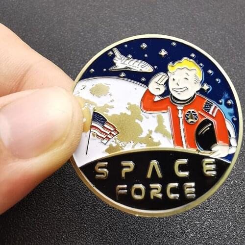 Newest United States Space Force Gold Commemorative Coin Rocket Cartoon Kids Toy Souvenir Coins Gifts