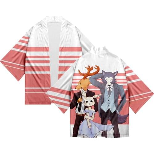 New Arrival 3D Print BEASTARS Kimono T Shirts Men Women Tops Summer Cardigan Harajuku Style Casual Hip Hop Cool Boys Girls Tees