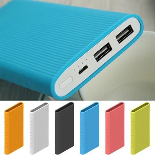 New Silicone Power Bank Protector Case Cover For Xiaomi Power Bank 2 Generation 10000 mAh Dual USB Port Skin Shell Sleeve