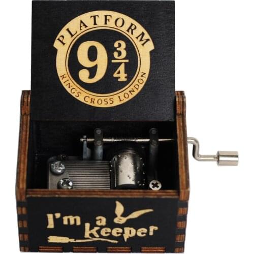 All Black Wholesale Antique Carved Wooden Hand Crank Queen Music Box Christmas Valentines Day Gift Birthday Party Decoration