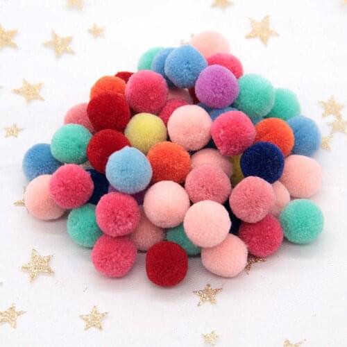 Pompom 15mm Thick Yarn Ball DIY Crafts Pompones Balls 1.5cm Wedding Christmas Home Decor Baby Hat Sewing Accessories 60pcs