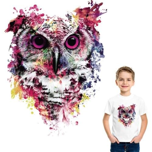 Popular Colors Owl Iron On Patches Clothes Heat Transfer Iron On Stickers Diy Accessory Fashion Thermal Patch