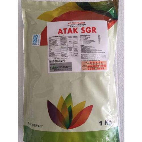 Atak SGR Powder Fertilizer Containing Trace Elements N %12 + K % 6 + Mg % 8 + Zn % 4 + Mn %5 (16-0-6 + 8(MgO) + ME ) Plant Food