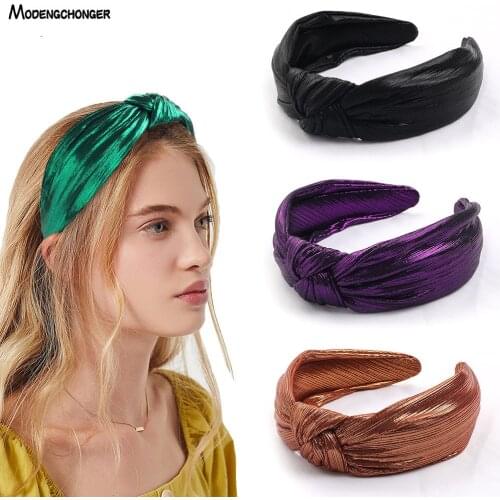 1PC Retro Gold Mesh Yarn Headband Korean Fashion Hairband Solid Color Thin Side Bezel Autumn Winter Headwear Hair Accessories