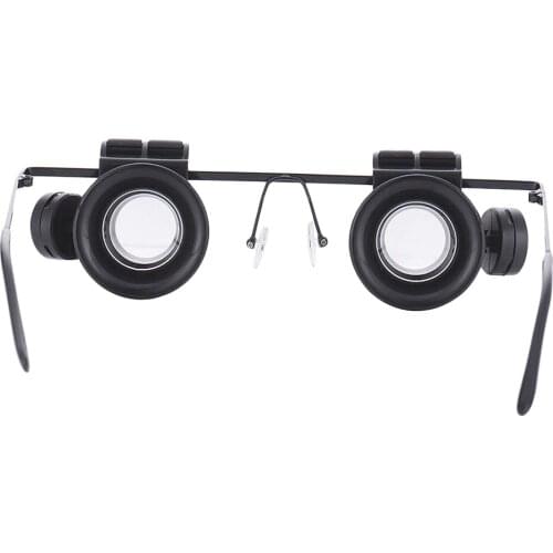 Headband 20x Magnifying Glasses w/ LED Lamp Watchmaker Jewelry Repair Tools