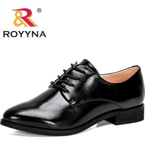 ROYYNA 2020 New Designers Popular Platform Women Pumps Lace Up Round Toe Low Heels Elegant Ladies Dress Shoes Office Footwear