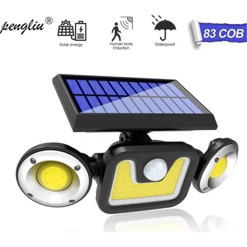 Solar Light Outdoors Solar Power PIR Motion Sensor 83COB Wall Lamp Waterproof Sunlight for Garden Decoration Road Roof Lighting