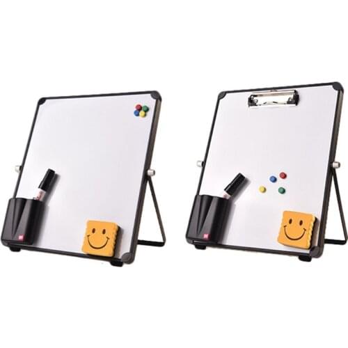 Erasable Magnetic Whiteboard Desktop Message Board Reusable Stand Mini Easel with/without Clip for School Office Kids