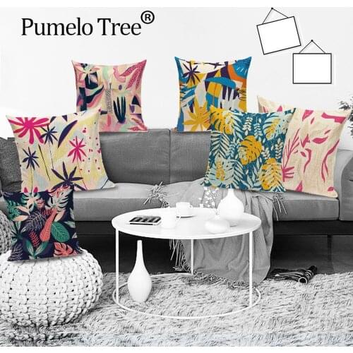 Tropical Jungle Decor Throw Pillow Case Floral Cushion Cover Plant Home Decoration Sofa Cushions Cover Pillows Cases Almofadas