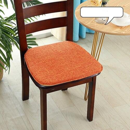8 Color Linen Four Seasons Universal Dining Chair Cushion Chinese Thicken Non-slip Horseshoe Shape Pad Home Restaurant Chair Mat