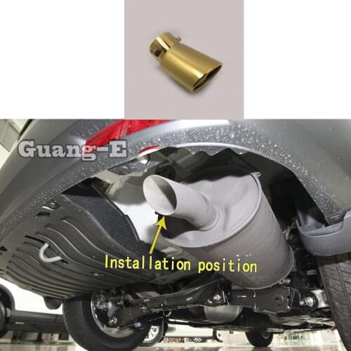 Internal Diameter=76mm/Gold Color/Universal Model Car Muffler Exterior Back End Pipe Dedicate Exhaust Tip Tail Outlet Vent